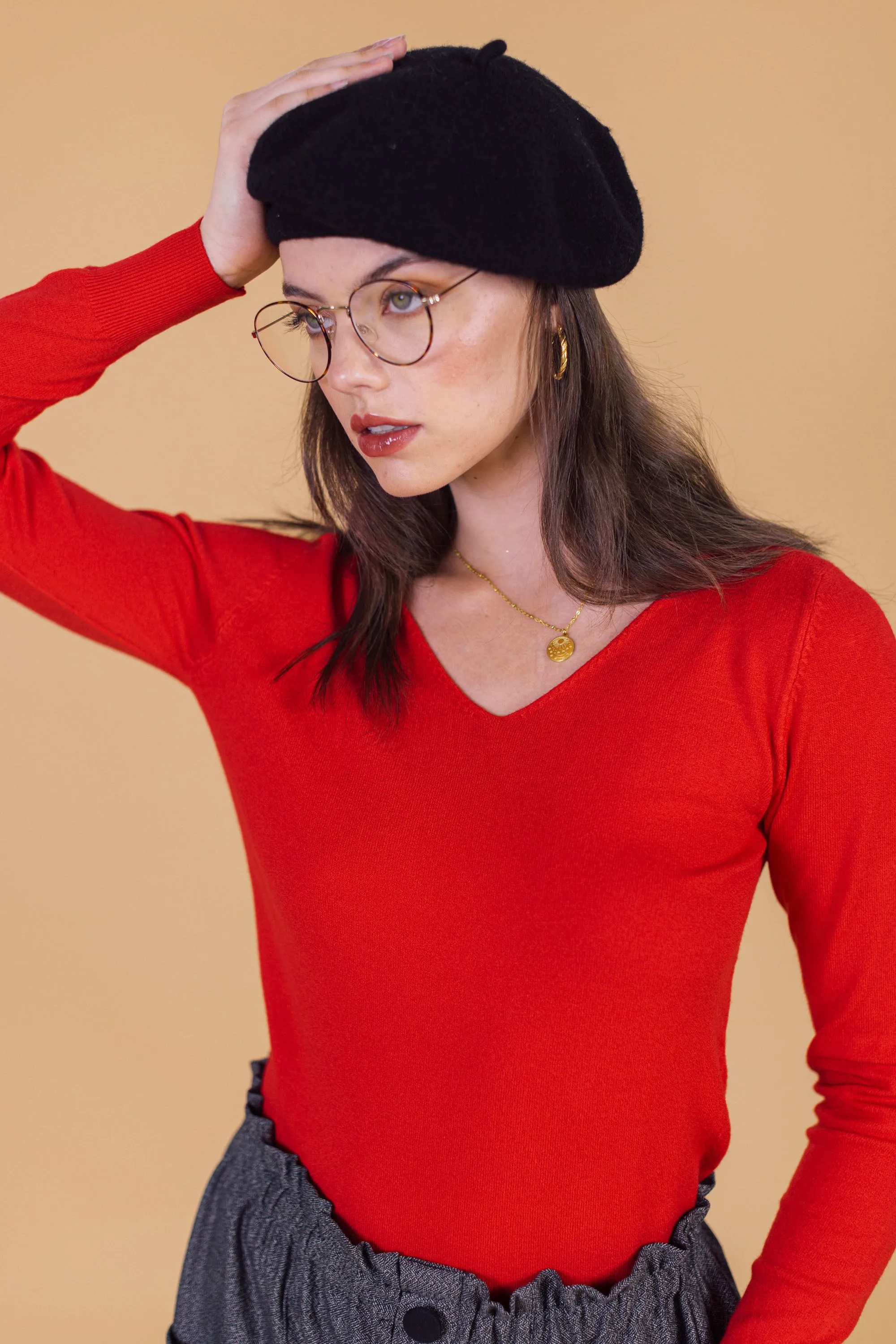 Knit Sweater Berthe Red