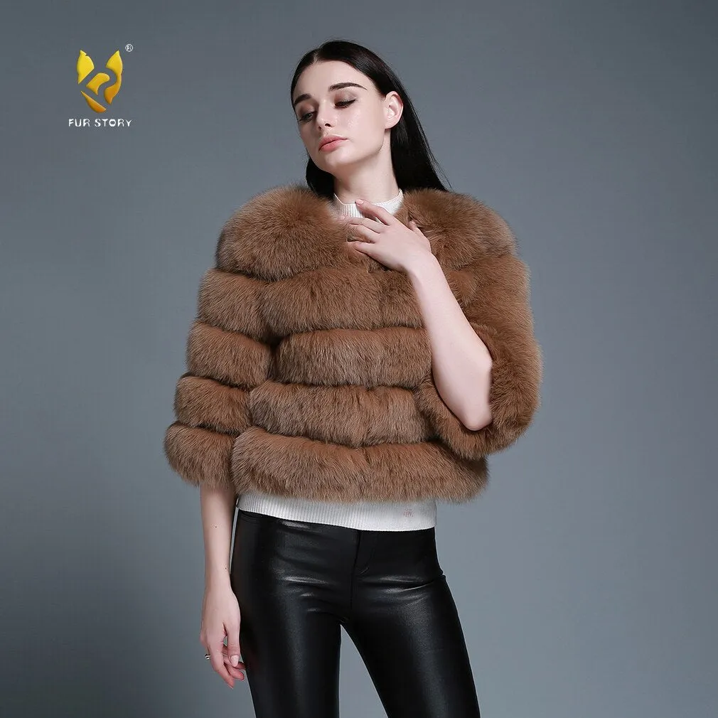 Ladies' Winter jacket Women Real Fox Fur Women Jacket Womens Coats of Fur Coat Women Outwear Fur Story FS151259