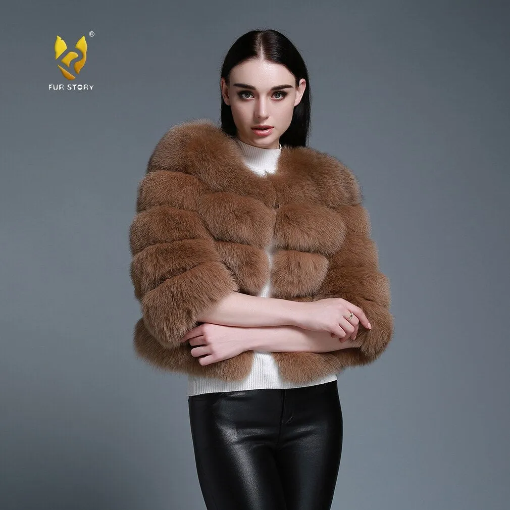 Ladies' Winter jacket Women Real Fox Fur Women Jacket Womens Coats of Fur Coat Women Outwear Fur Story FS151259