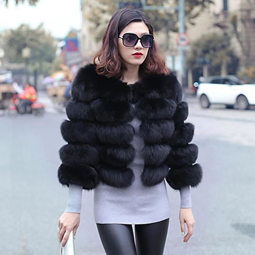 Ladies' Winter jacket Women Real Fox Fur Women Jacket Womens Coats of Fur Coat Women Outwear Fur Story FS151259