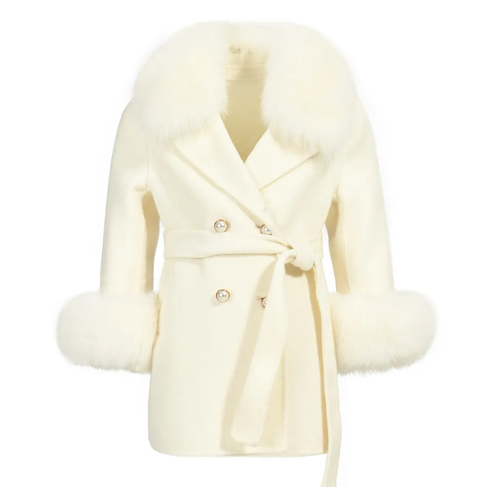 London White Cashmere Kids Coat