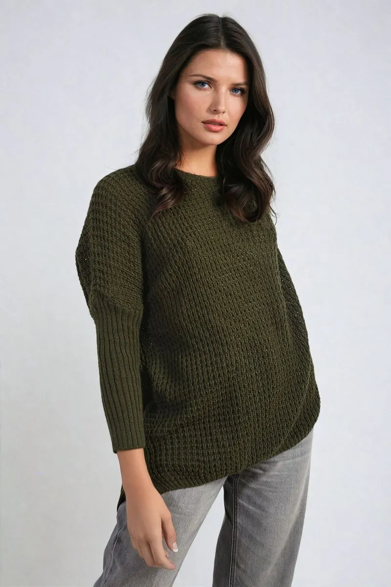 Long Back Knitted Long Sleeve Jumper