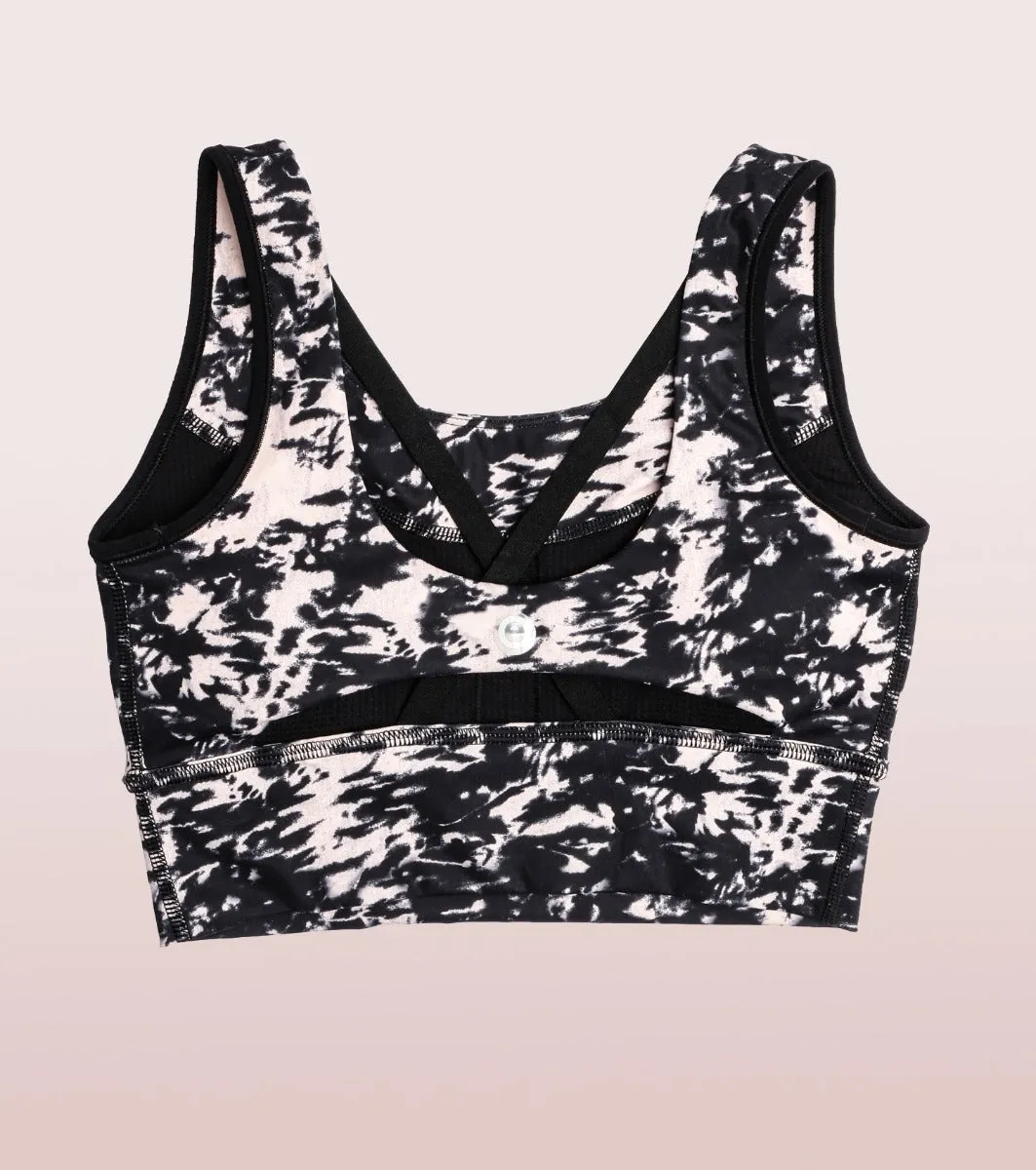 Long Line Sports Bra | Scoop Neck Long Line High Impact Dry Fit Sports Bra