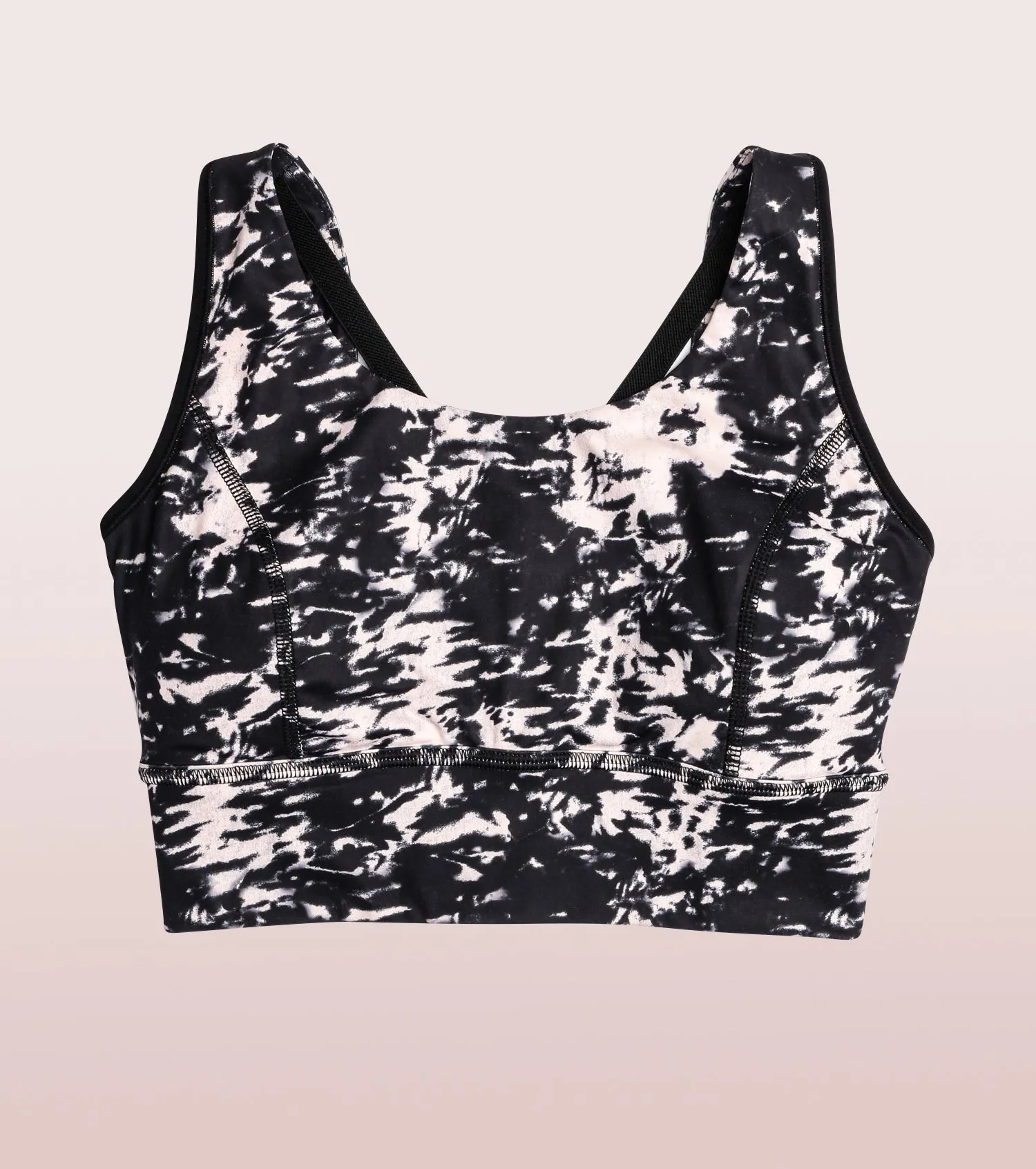 Longline Sports Bra – Printed | Scoop Neck Medium Impact Dry Fit Sports Bra