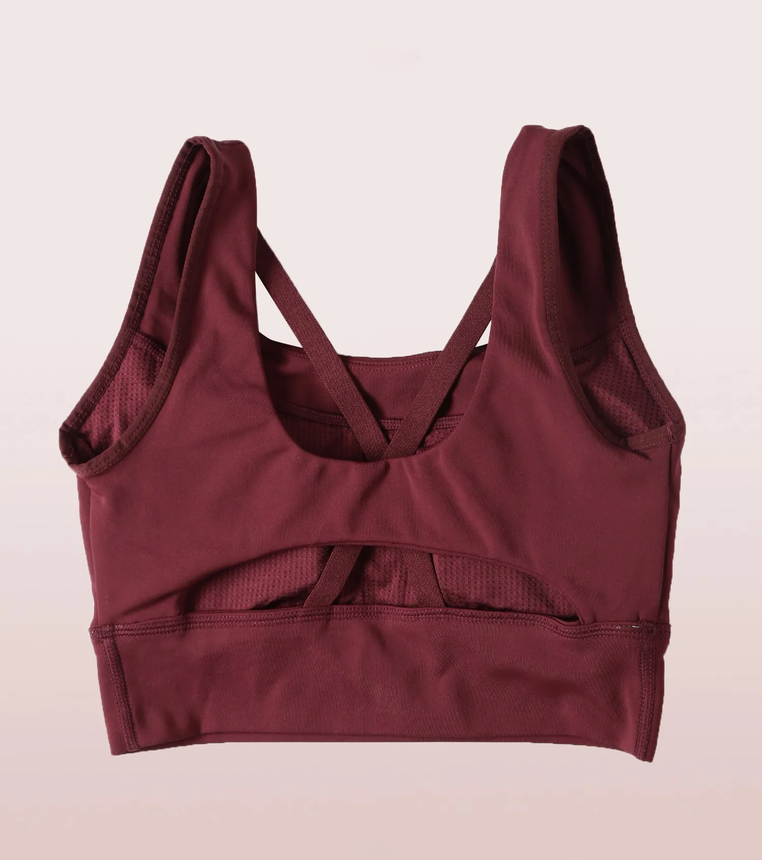 Longline Sports Bra – Solid | Scoop Neck Line High Impact Dry Fit Sports Bra