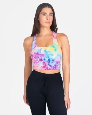 Lux Performance Crop - Rainbow Tie Dye (Back-Order)