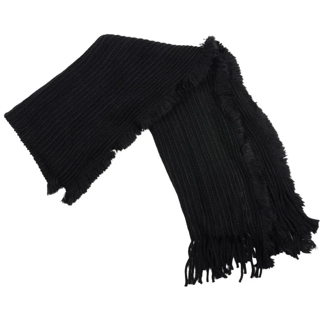 Melina Ribbed Knit Womens Scarf With Fringing Red/Black/Cream