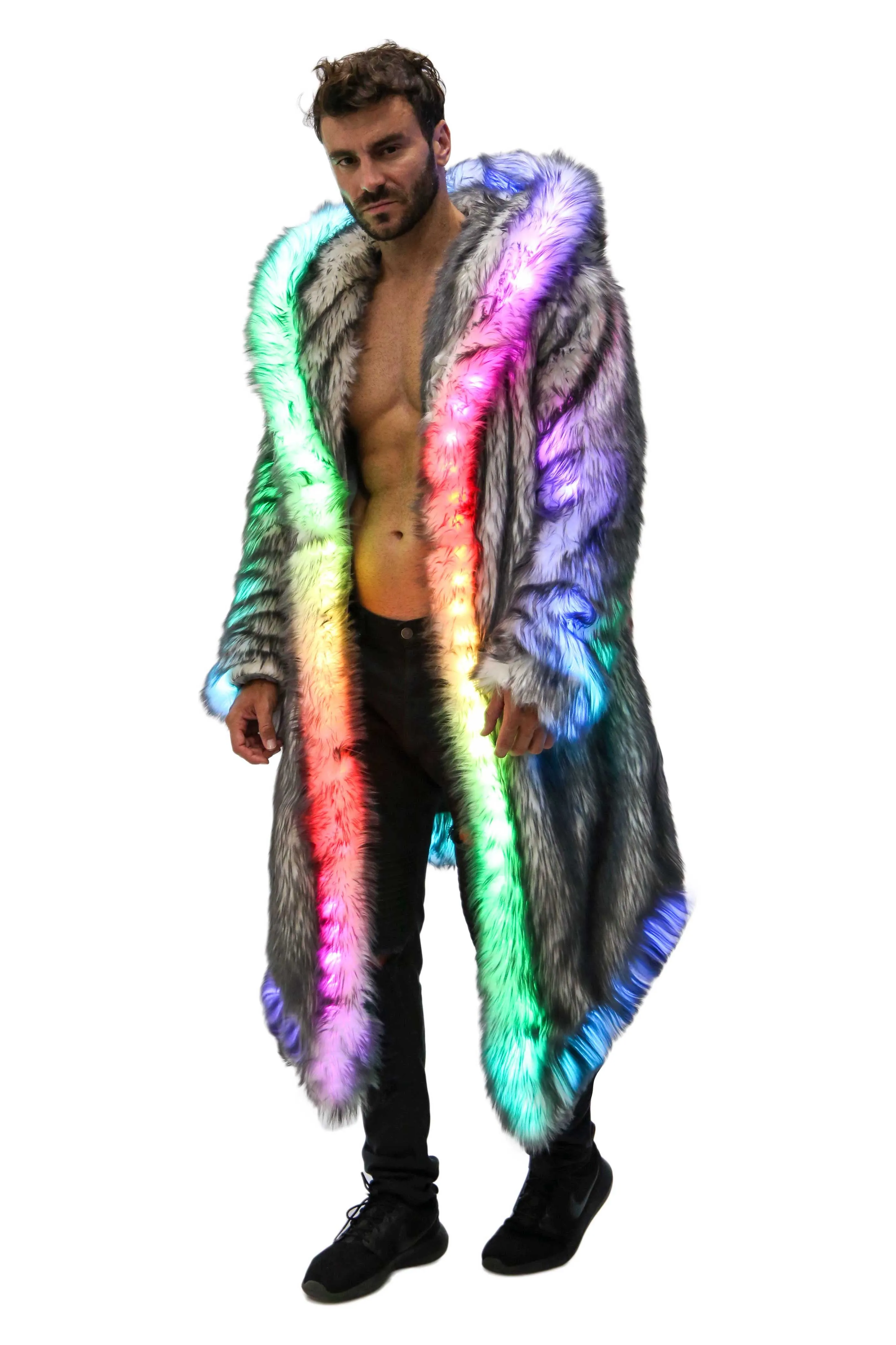 Men's LED Desert Warrior Coat in "Just The Tip-Aqua"