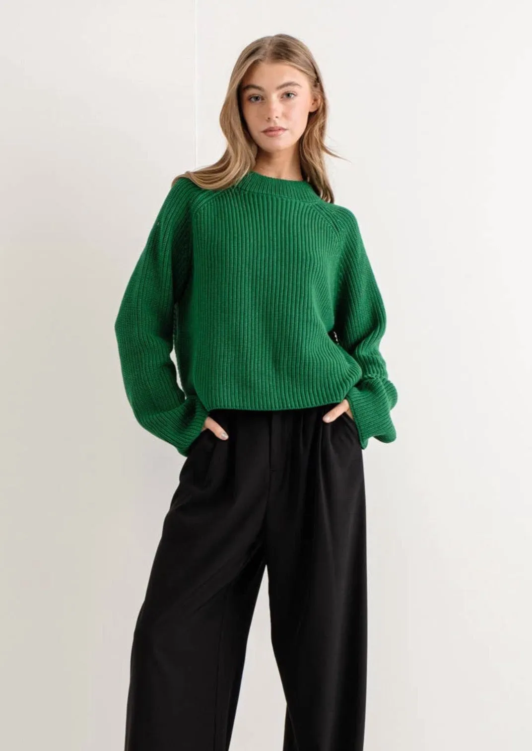 Mindy Cropped Ribbed Sweater