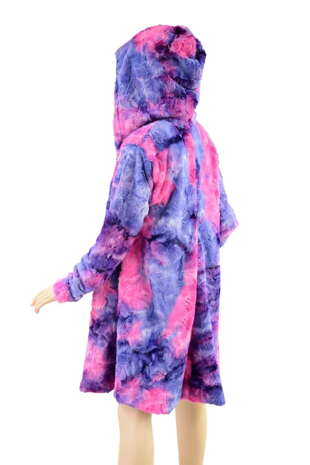 Minky A Line Reversible Coat in Razzle Dazzle and Galaxy