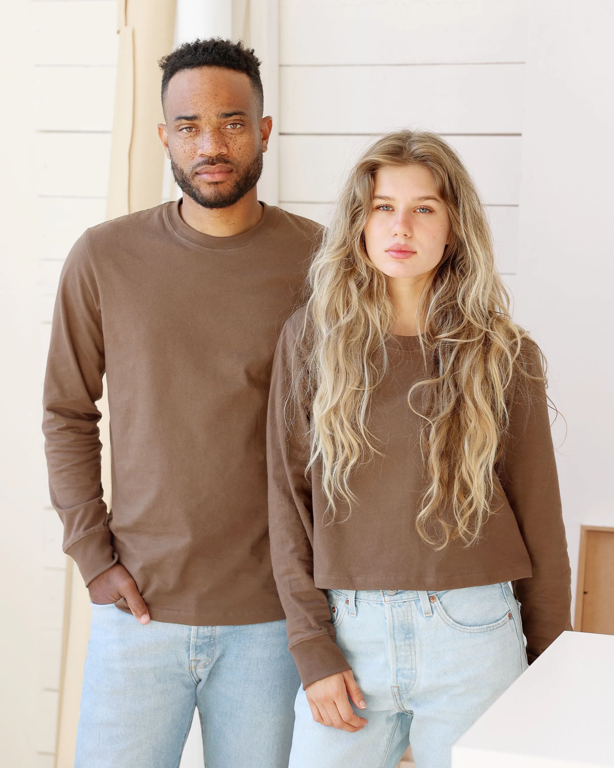 Monday Long Sleeve Crop Top Cocoa