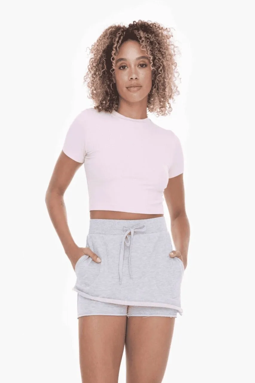 Mono B Micro-Ribbed Cropped Top