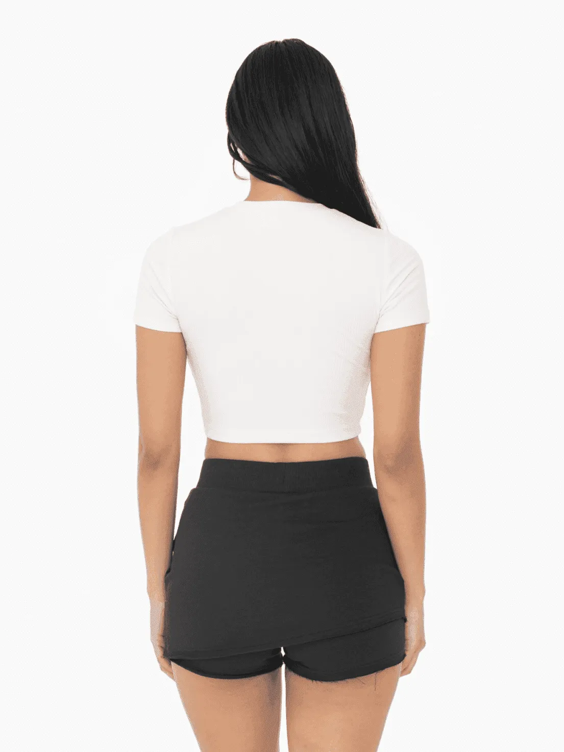 Mono B Micro-Ribbed Cropped Top