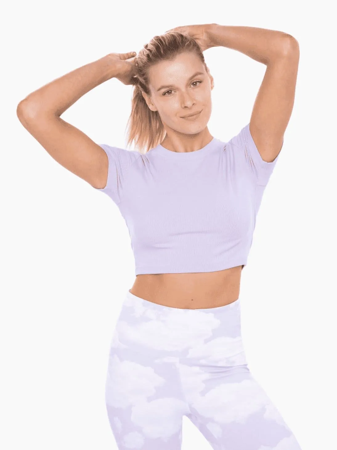 Mono B Micro-Ribbed Cropped Top