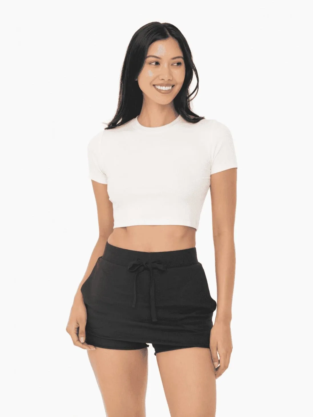 Mono B Micro-Ribbed Cropped Top