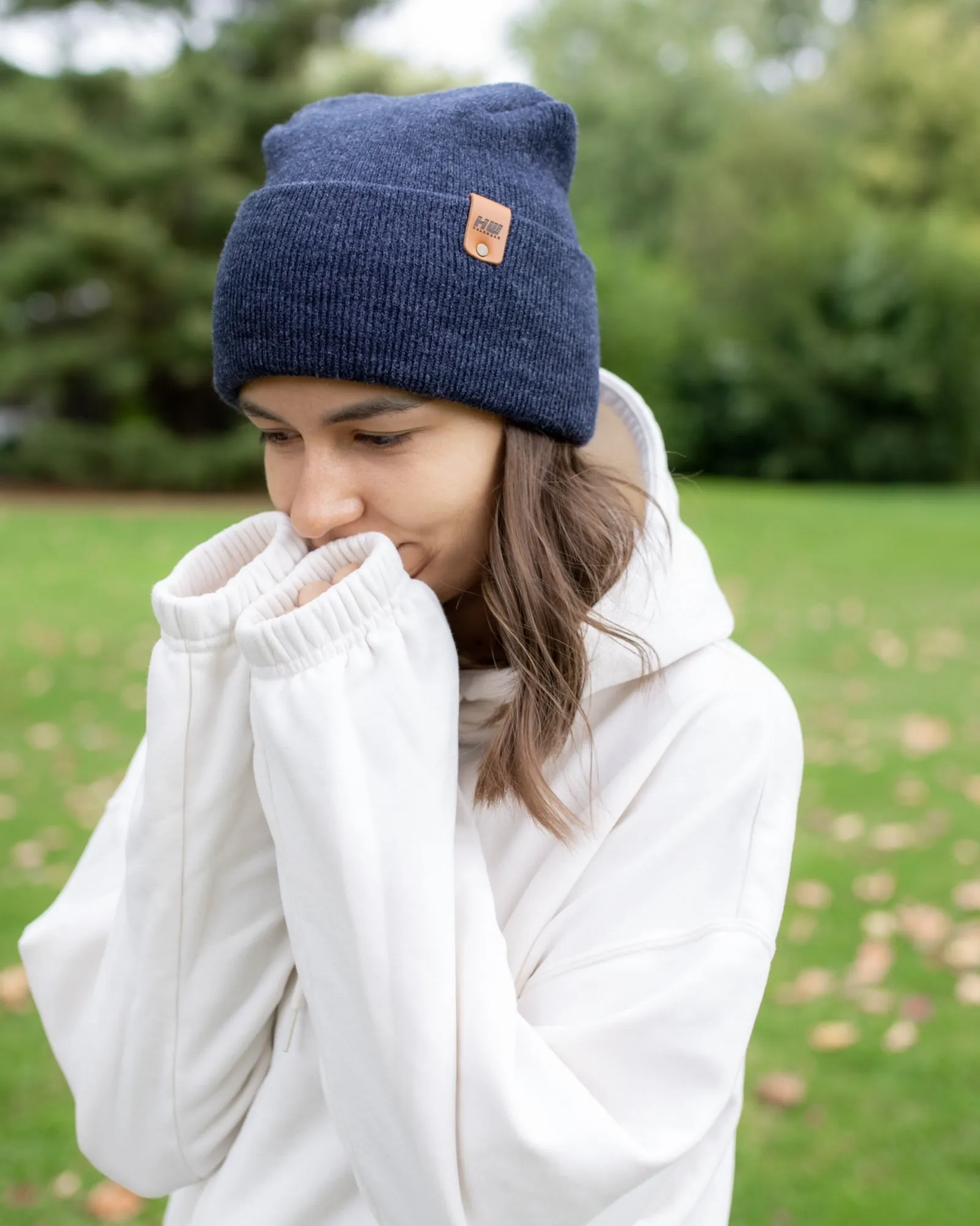 NEW HAAKWEAR Theta-Stitch Cuffed Beanie - Designed and Made in USA (Patent Pending Design) - Denim Blue