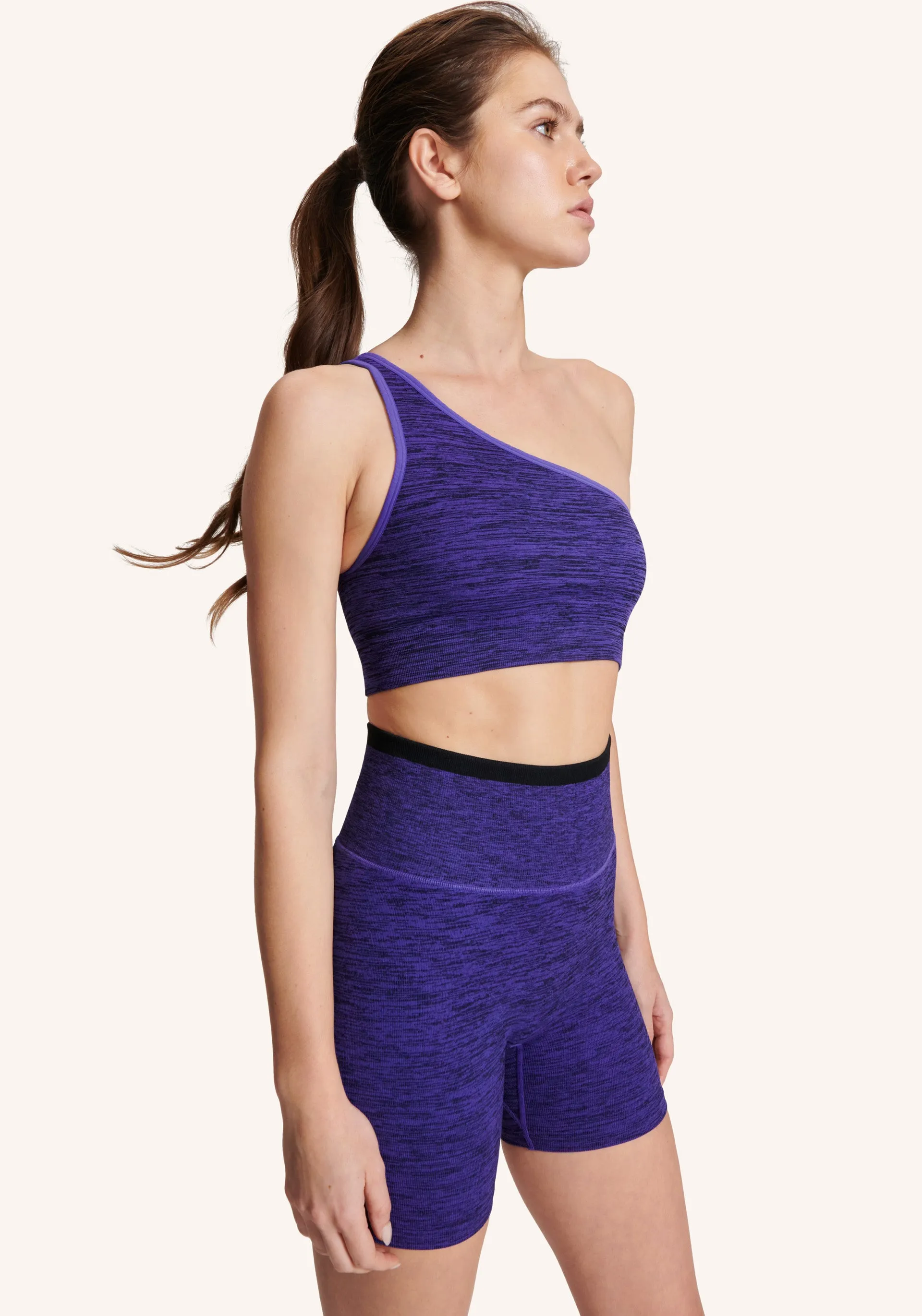 One Shoulder Seamless Crop Bra