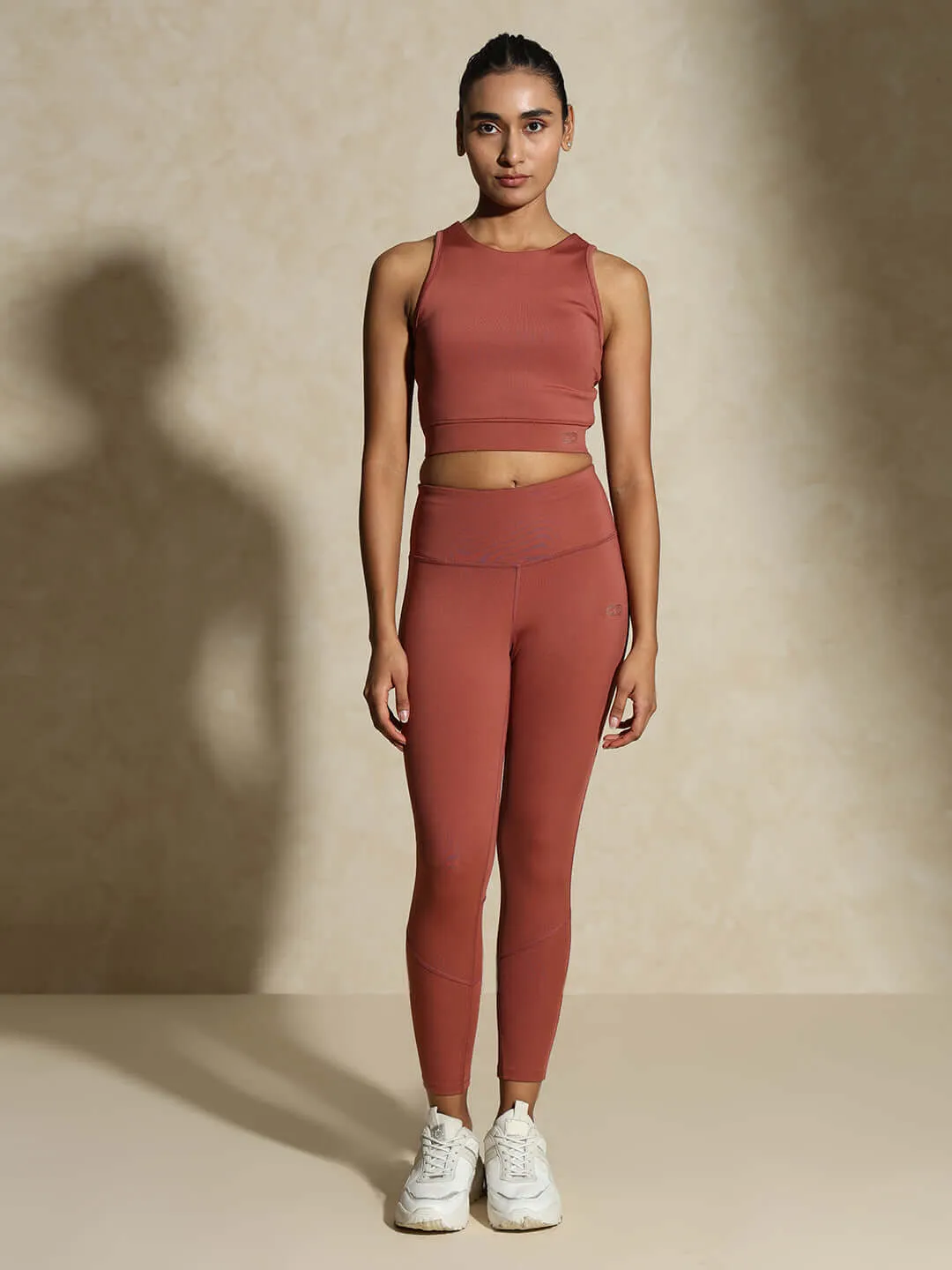 Padded Cross Back Crop Top Marsala