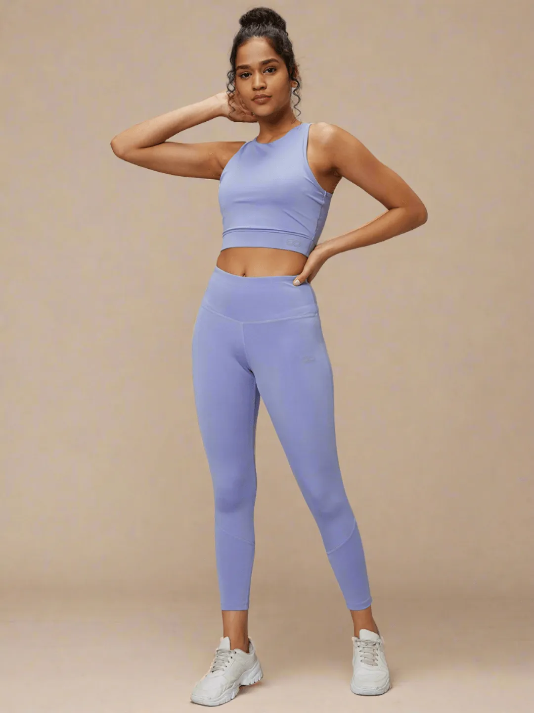 Padded Cross Back Crop Top Periwinkle