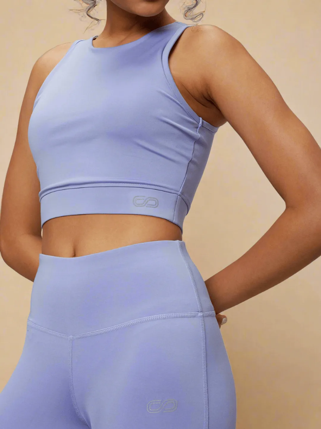 Padded Cross Back Crop Top Periwinkle