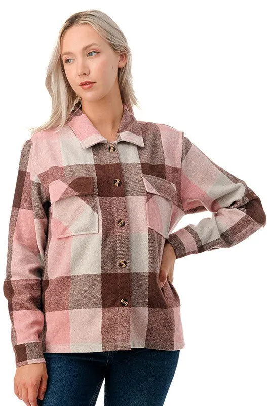 Pink Plaid Shacket