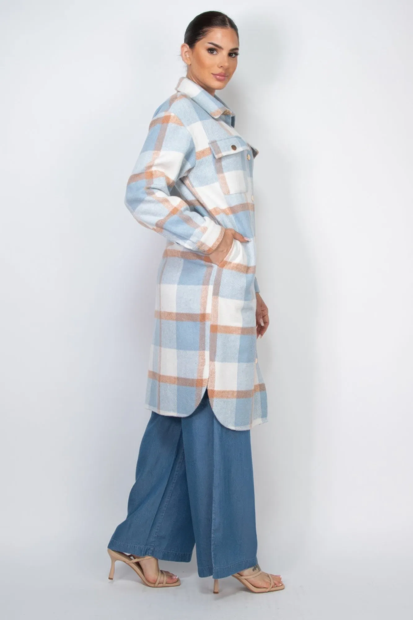 Plaid Buttoned Shacket Coat | 3 COLORS