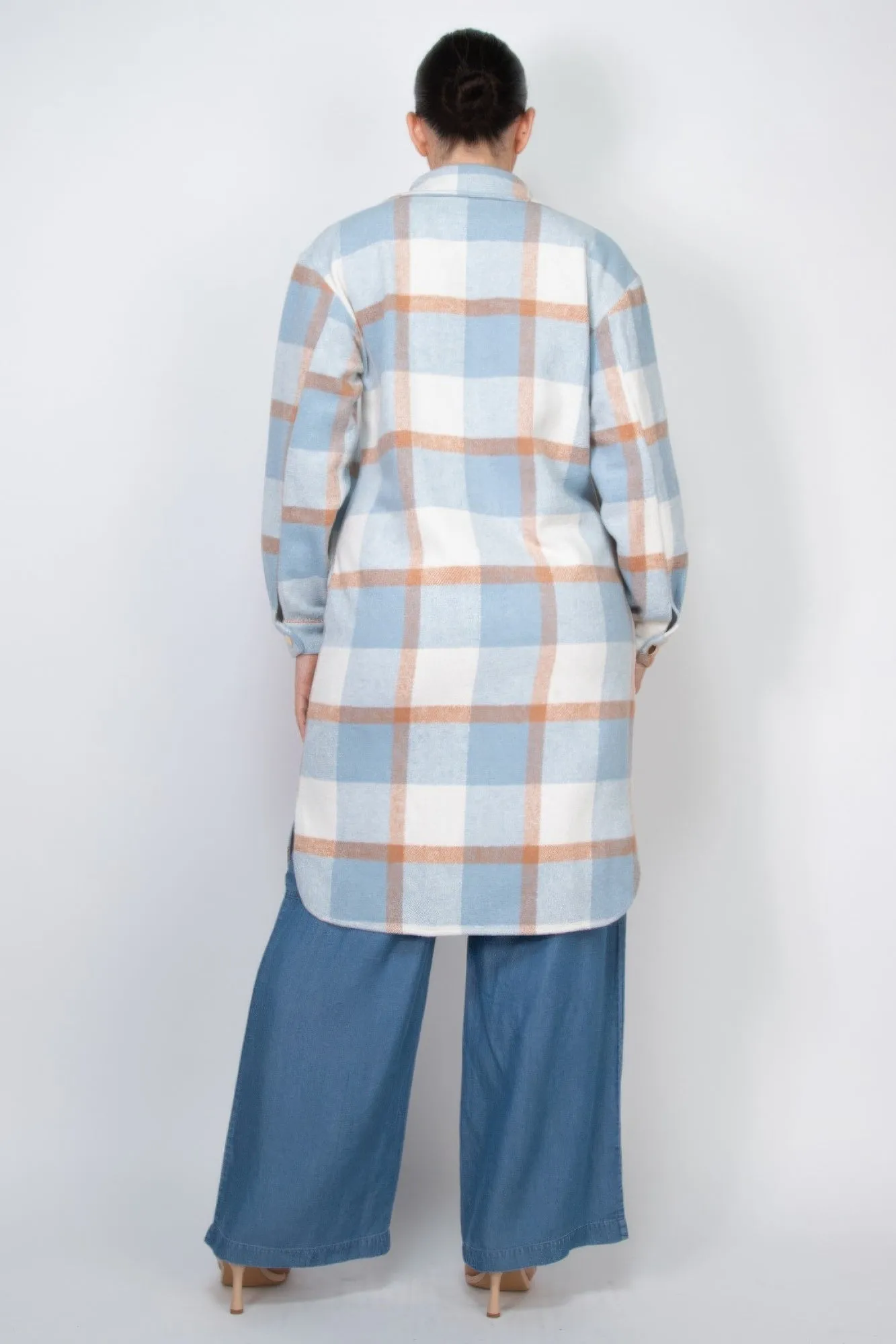 Plaid Buttoned Shacket Coat | 3 COLORS