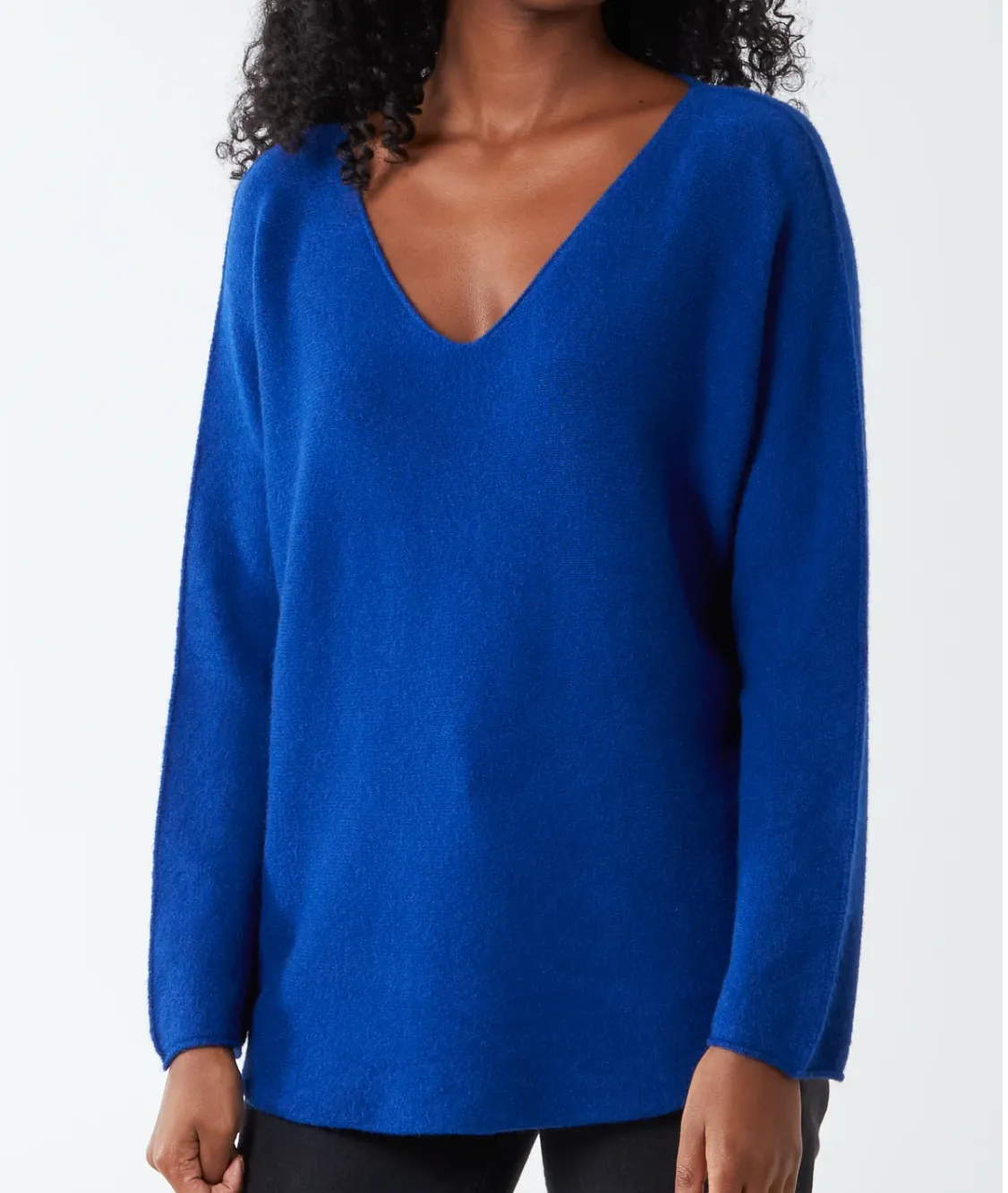 Plain V-Neck Jumper With Stitching Detail (12 Colours)