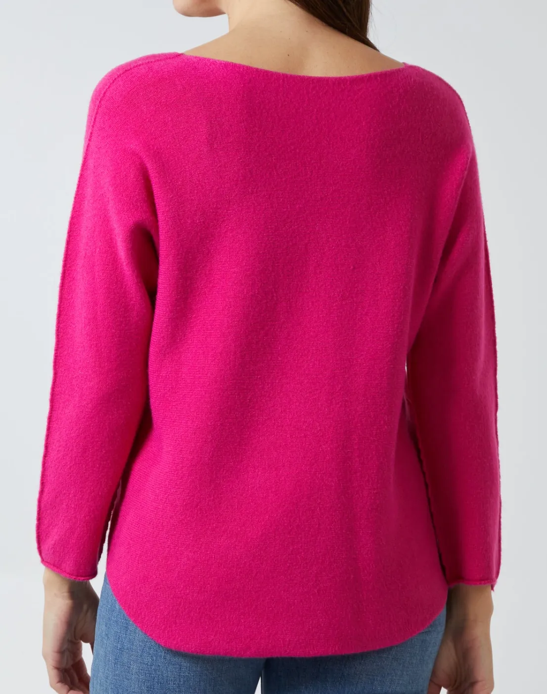 Plain V-Neck Jumper With Stitching Detail (12 Colours)