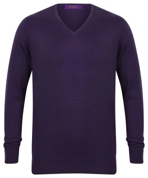 Purple - 12 gauge v-neck jumper