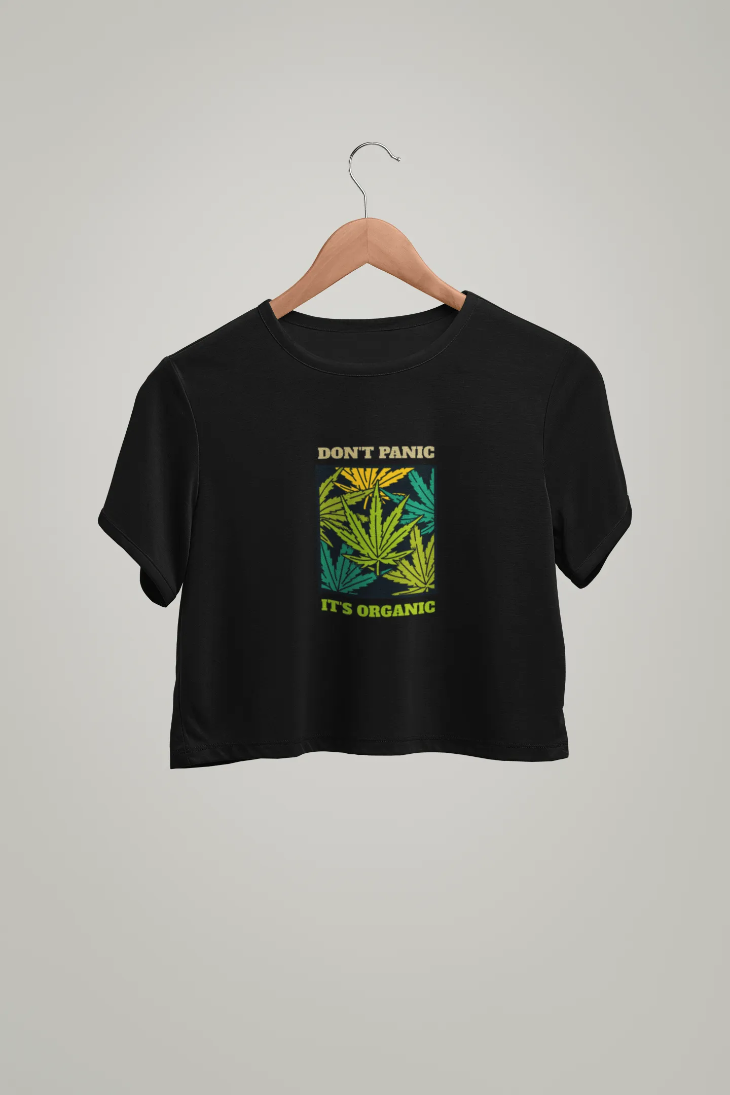 " DON'T PANIC, ITS ORGANIC " HALF SLEEVE CROP TOP'S