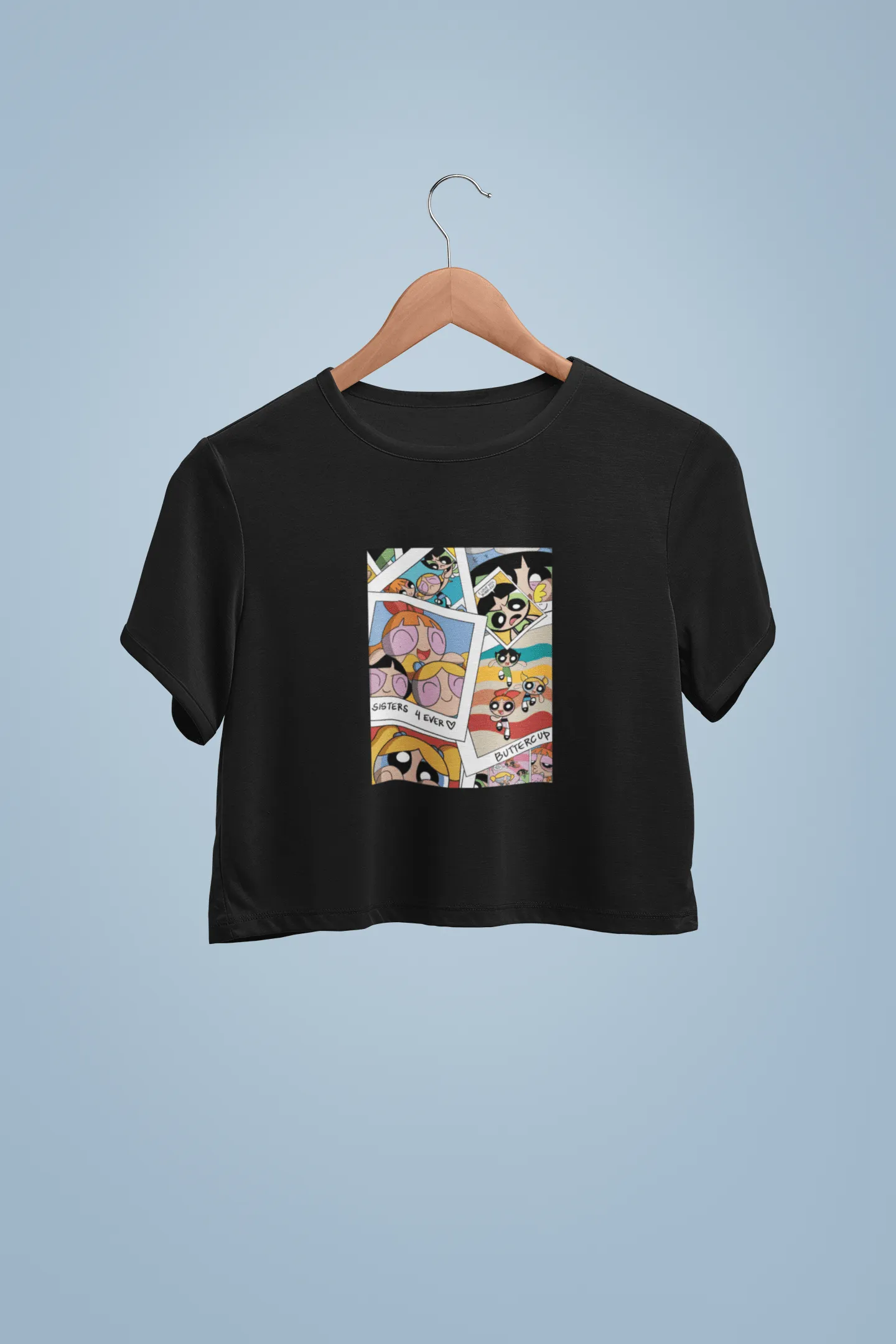 " SISTERS LOVE "- POWERPUFF GIRLS - HALF-SLEEVE CROP TOPS