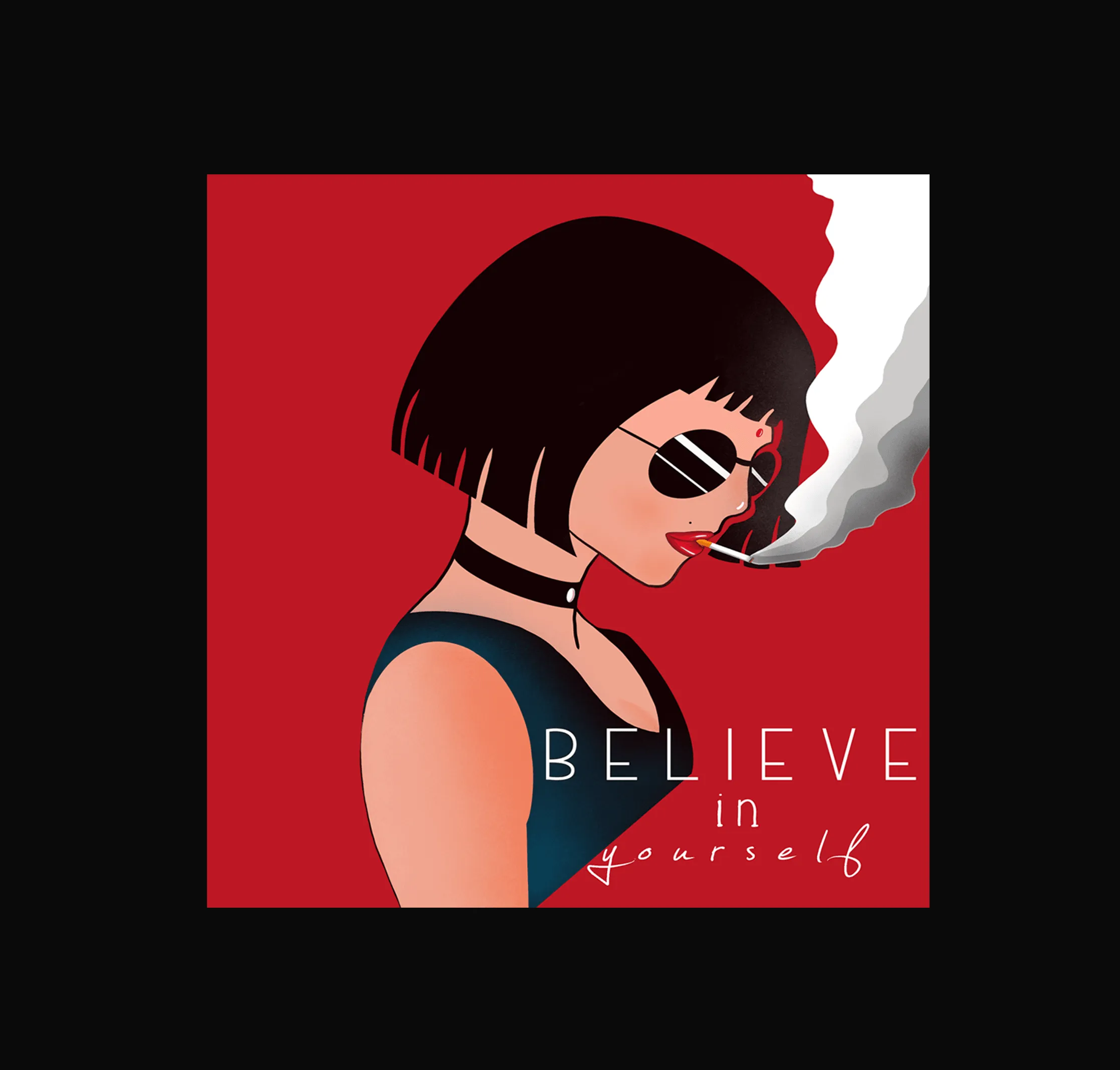 "BELIEVE IN YOURSELF" HALF SLEEVE CROP TOPS