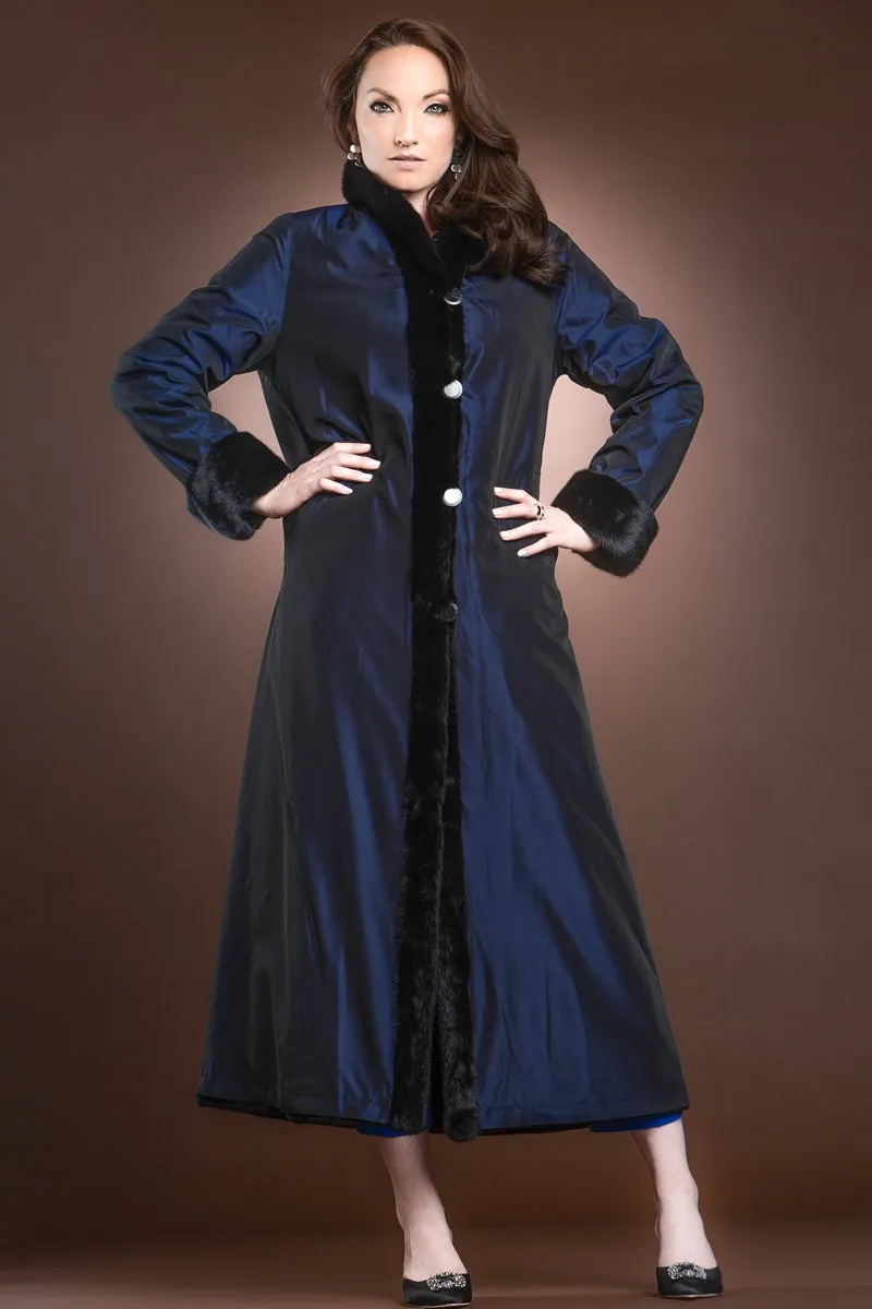 Reversible Sheared and Long Haired Mink Fur Coat