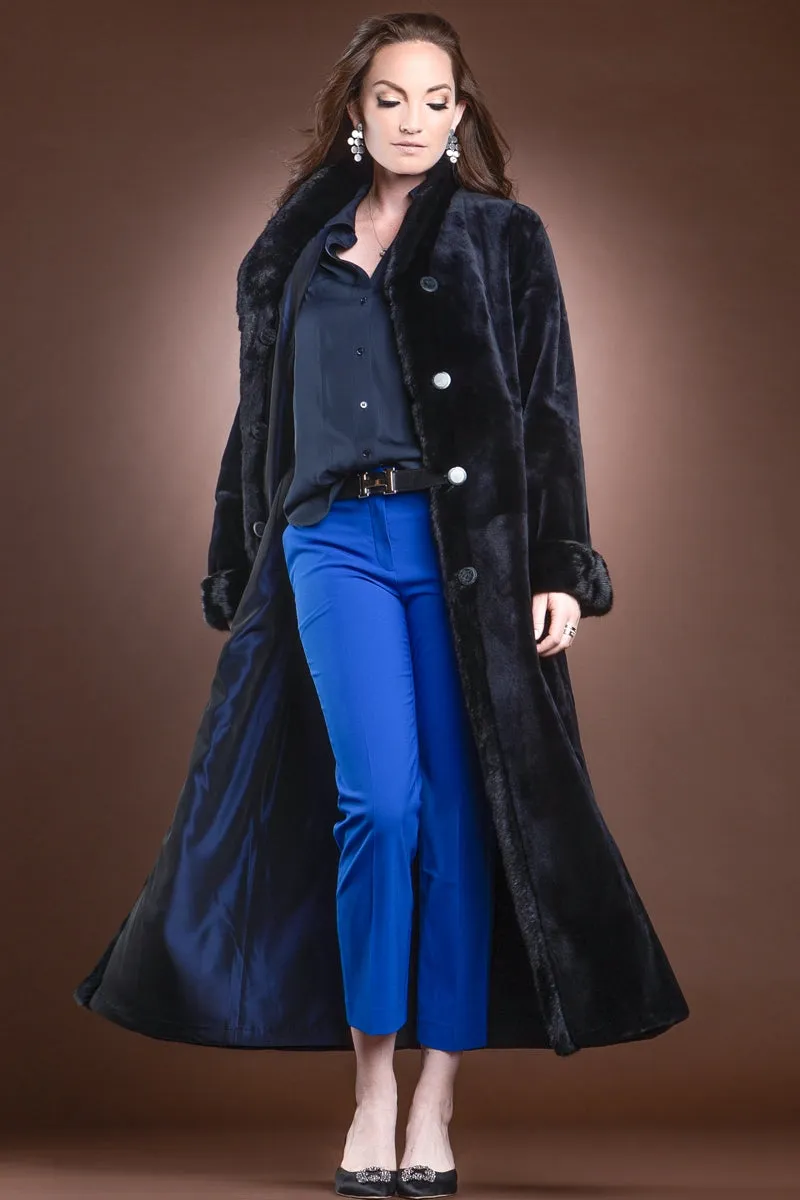 Reversible Sheared and Long Haired Mink Fur Coat