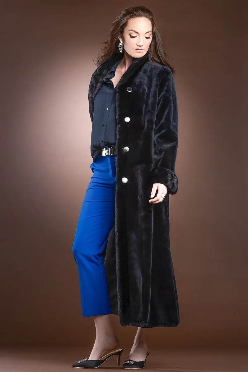 Reversible Sheared and Long Haired Mink Fur Coat