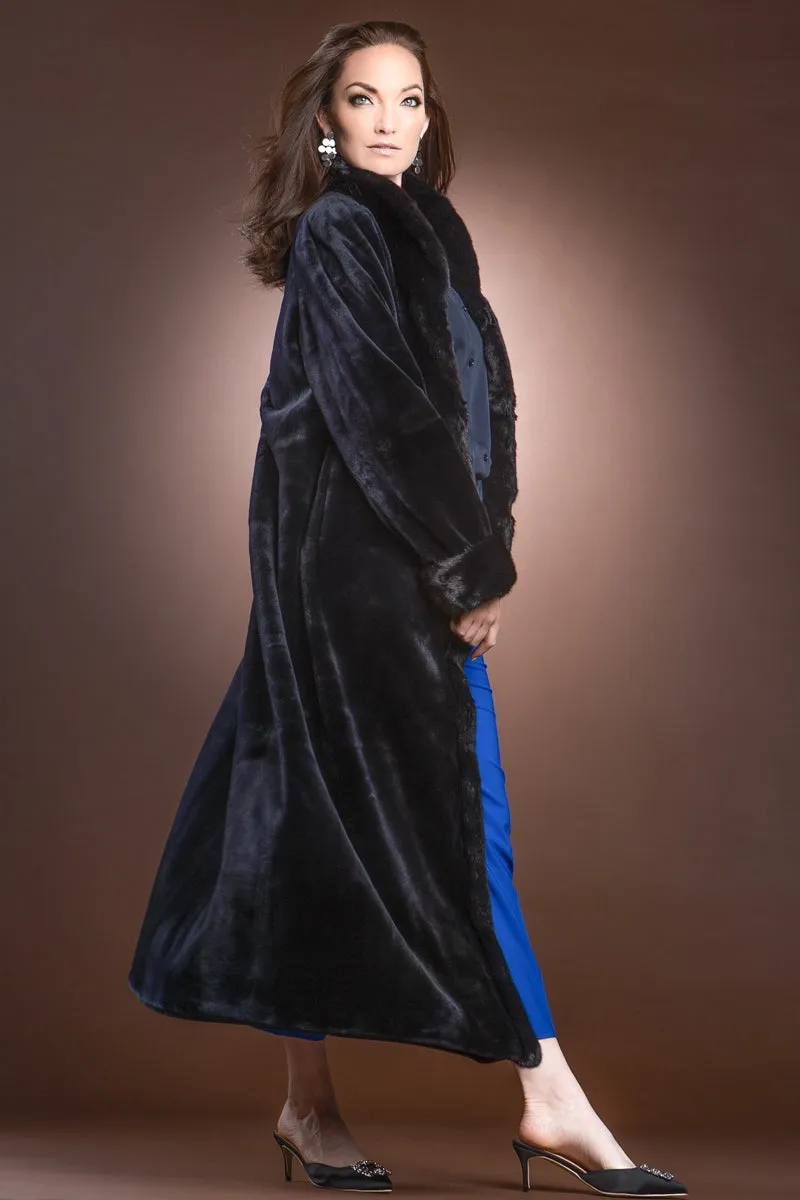 Reversible Sheared and Long Haired Mink Fur Coat