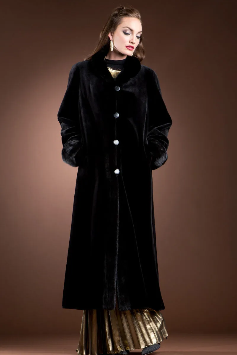 Reversible Sheared and Long Haired Mink Fur Coat