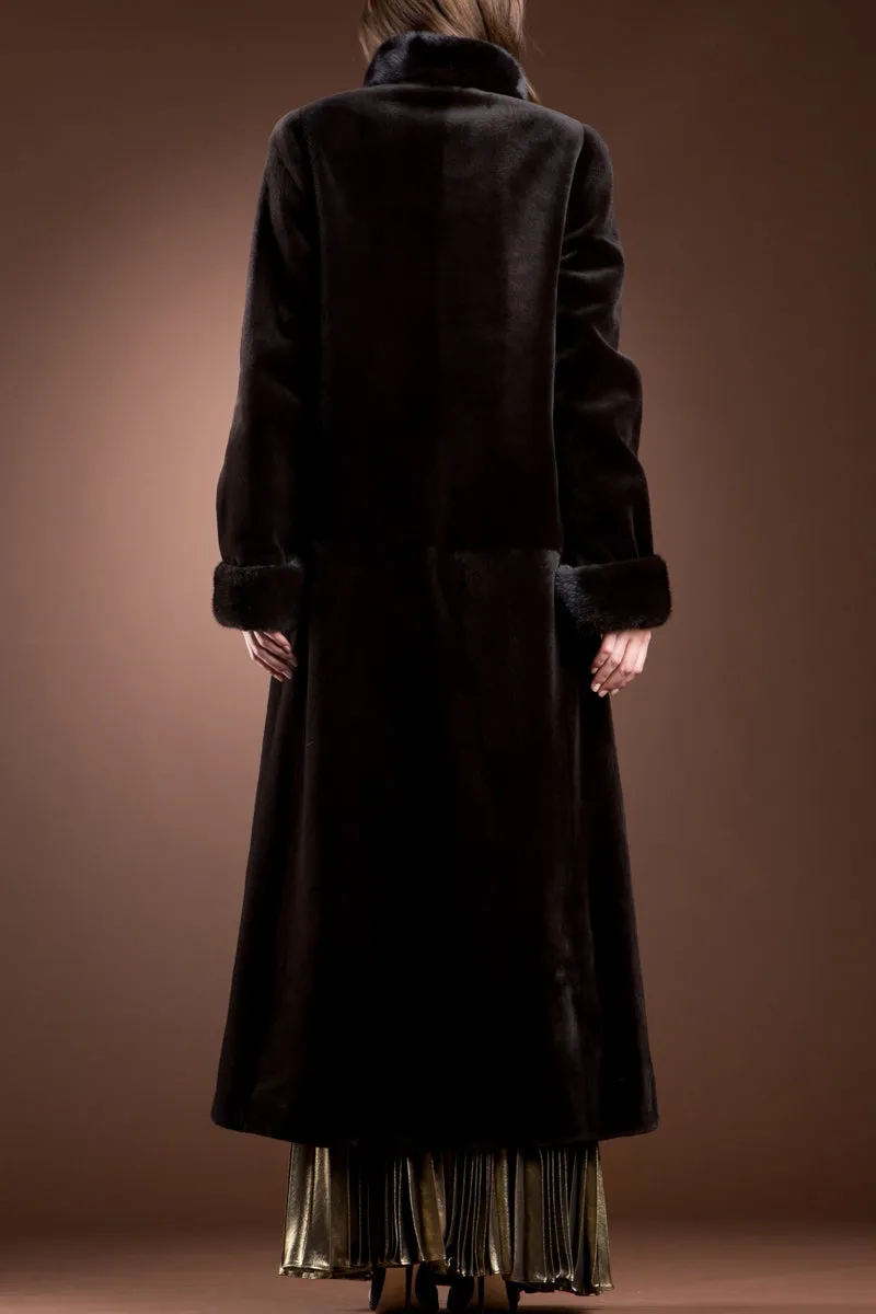 Reversible Sheared and Long Haired Mink Fur Coat