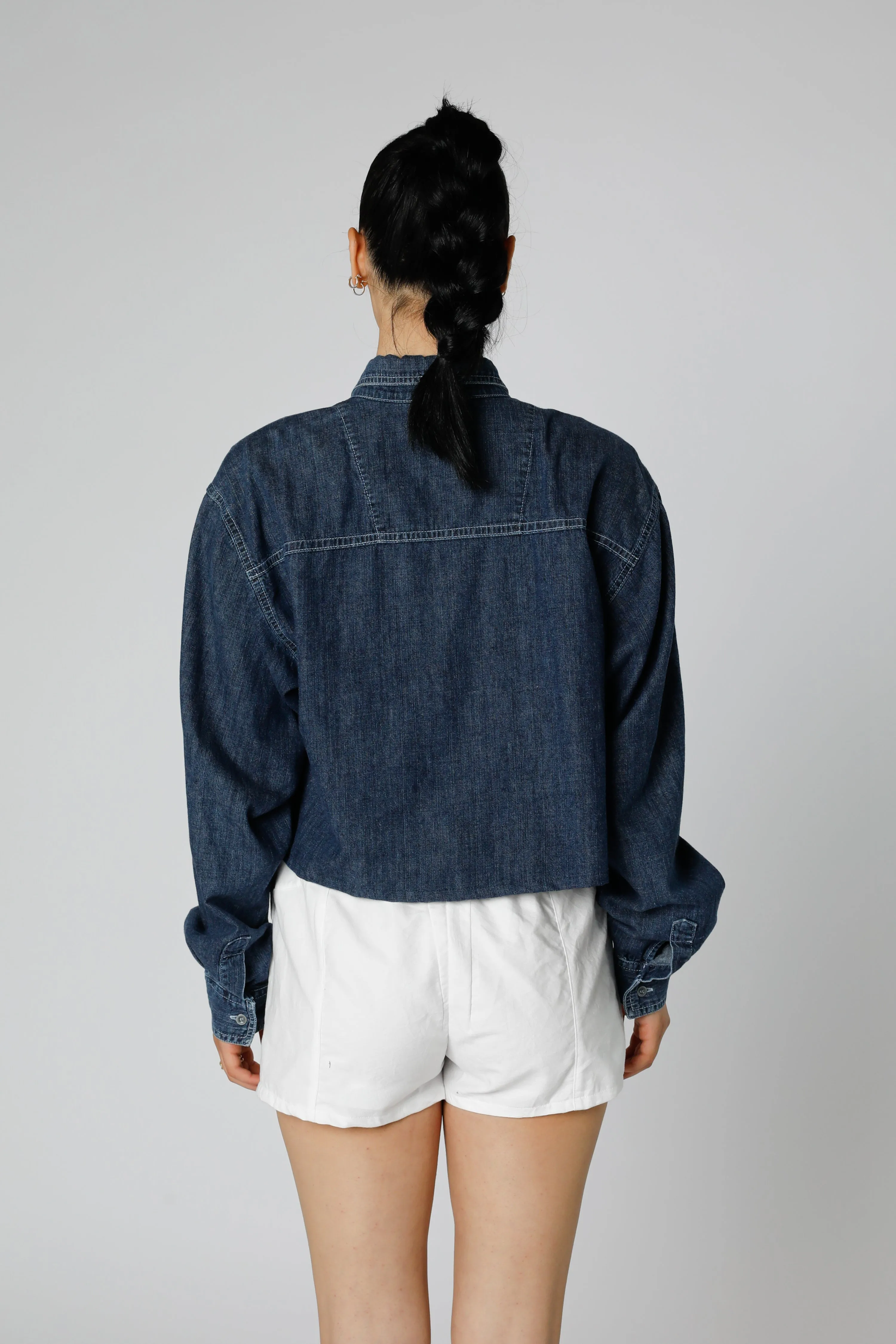 Rework Chambray Waist Crop - M