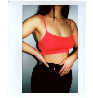 Ribbed modal & cotton bandeau crop [Fuchsia]