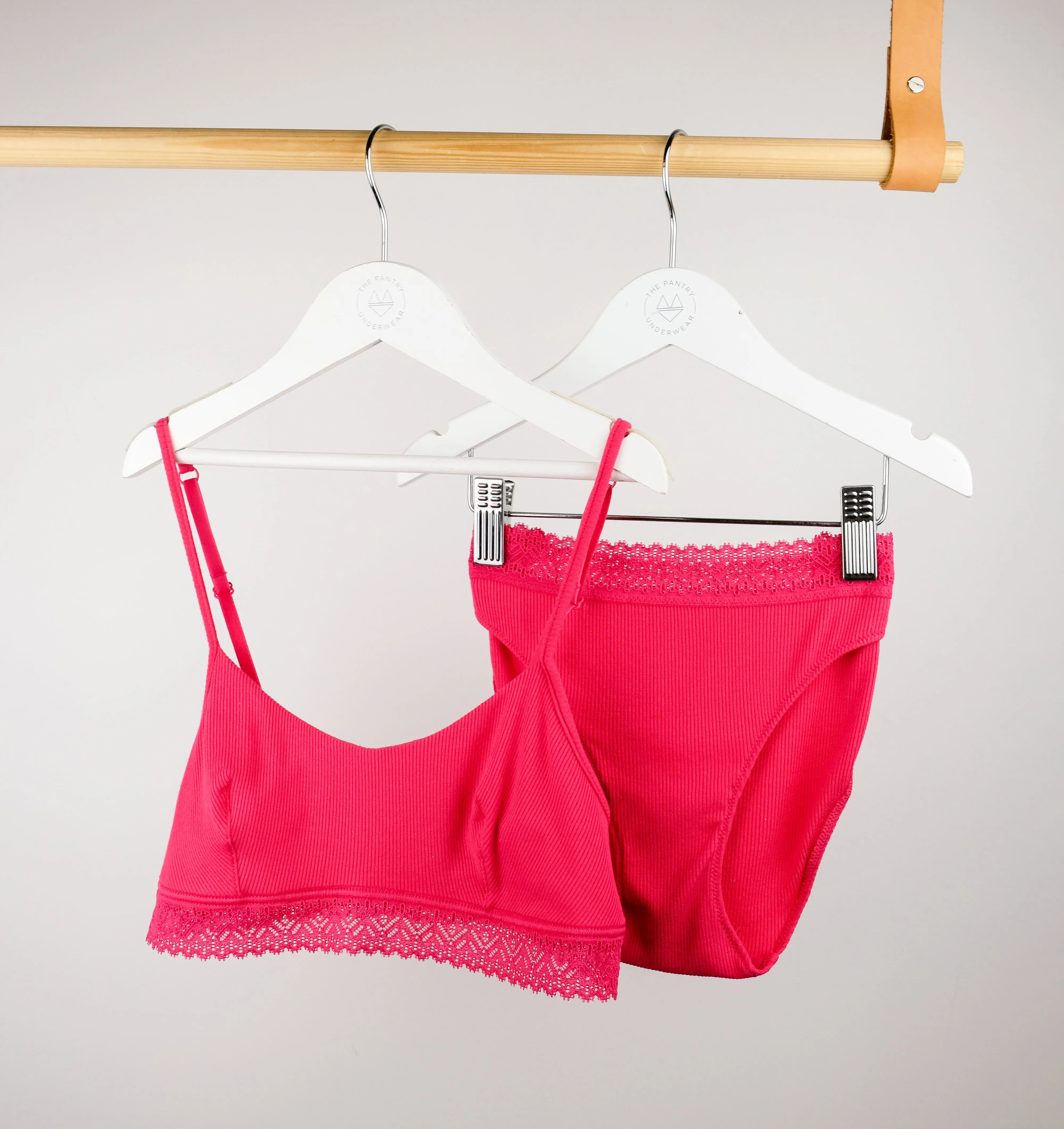 Ribbed modal & cotton bandeau crop [Fuchsia]