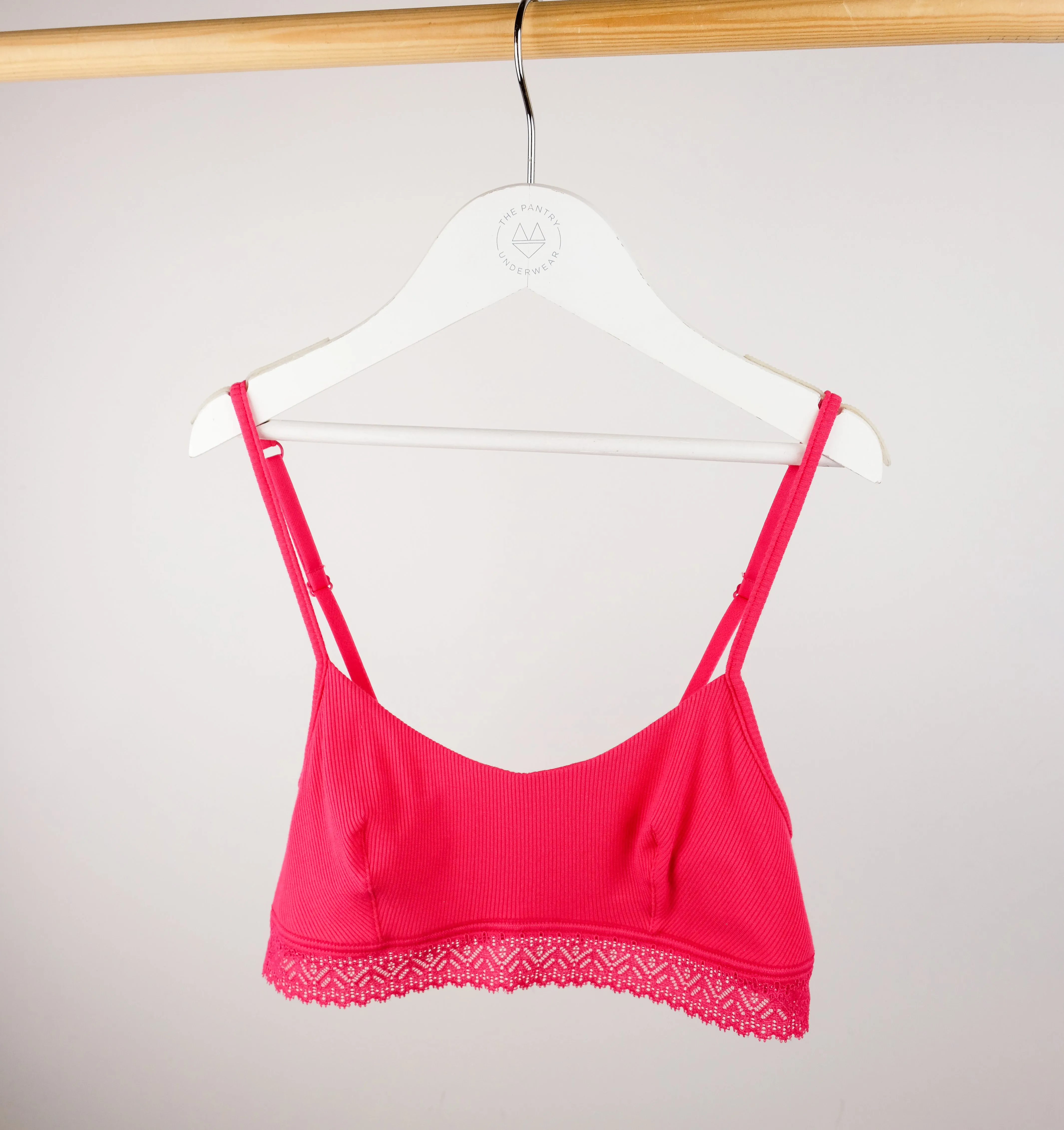 Ribbed modal & cotton bandeau crop [Fuchsia]