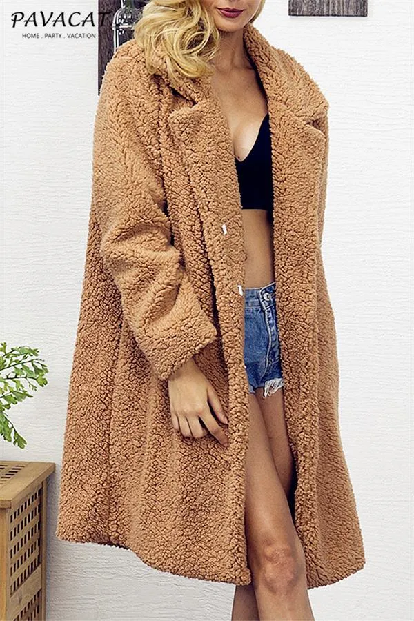 Round the 70's World Wool Blend Coat