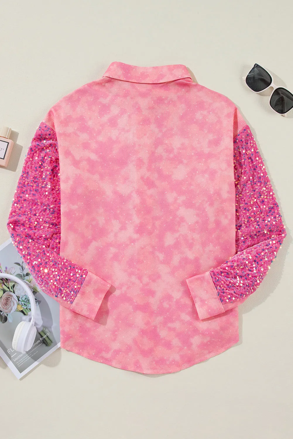 Sassy Shades Of Pink Sequin Shacket