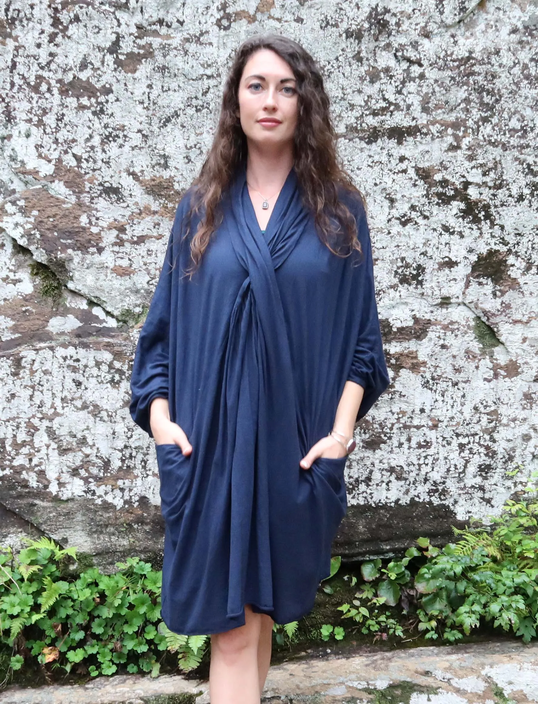 Shawl Collar Origami Short Kaftan