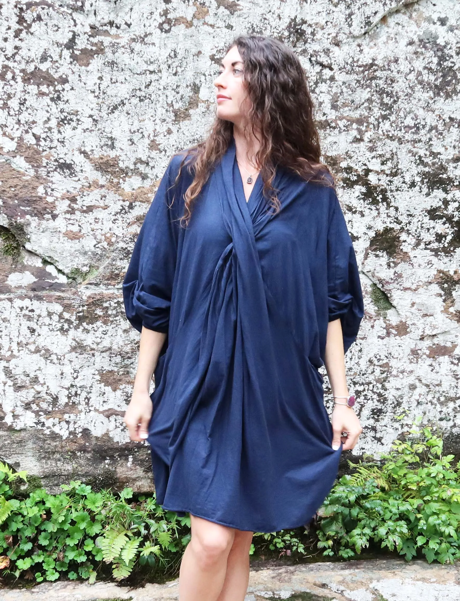 Shawl Collar Origami Short Kaftan