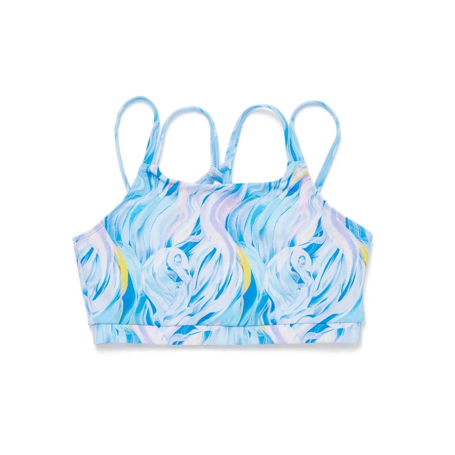 Sierra: Bra Crop in Ice Cream Swirls Print