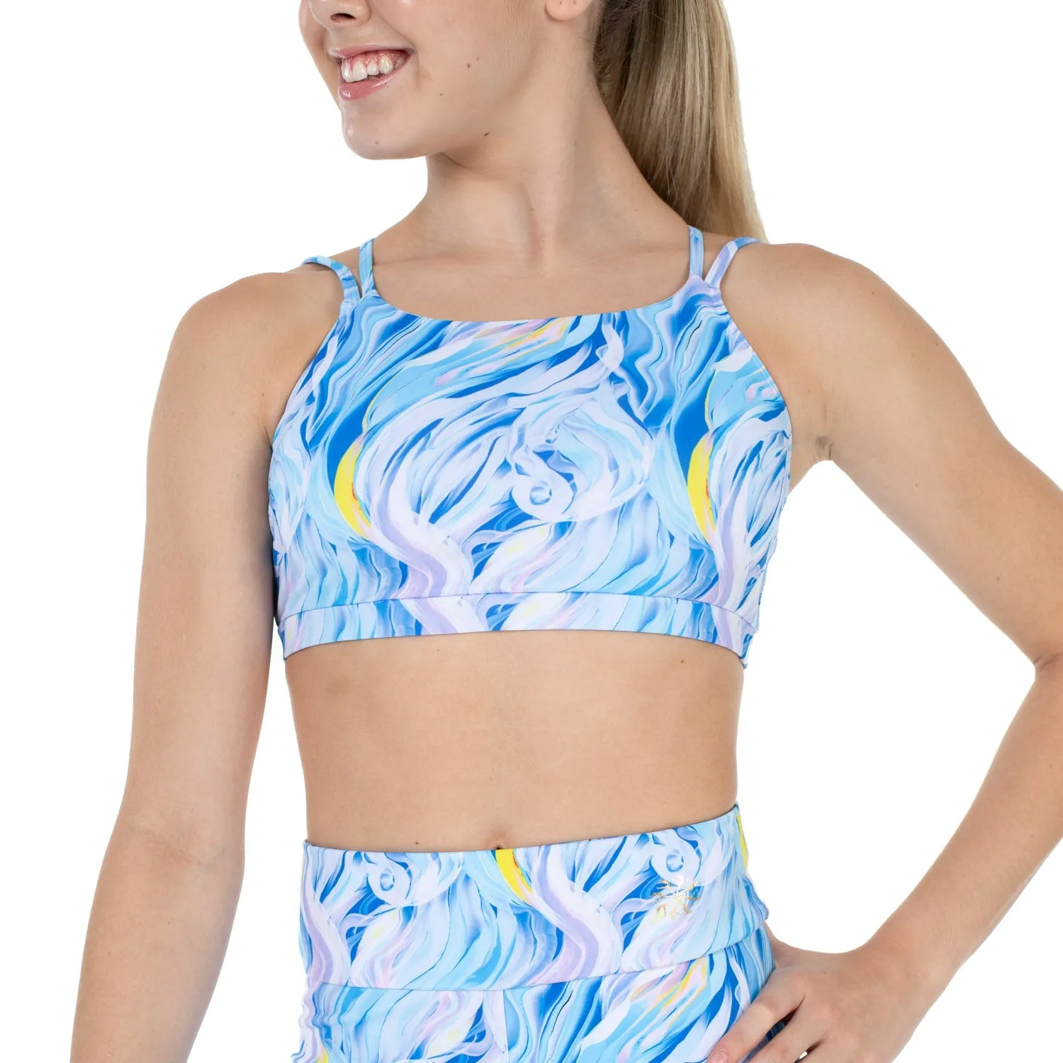 Sierra: Bra Crop in Ice Cream Swirls Print