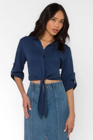 Solange French Navy Top